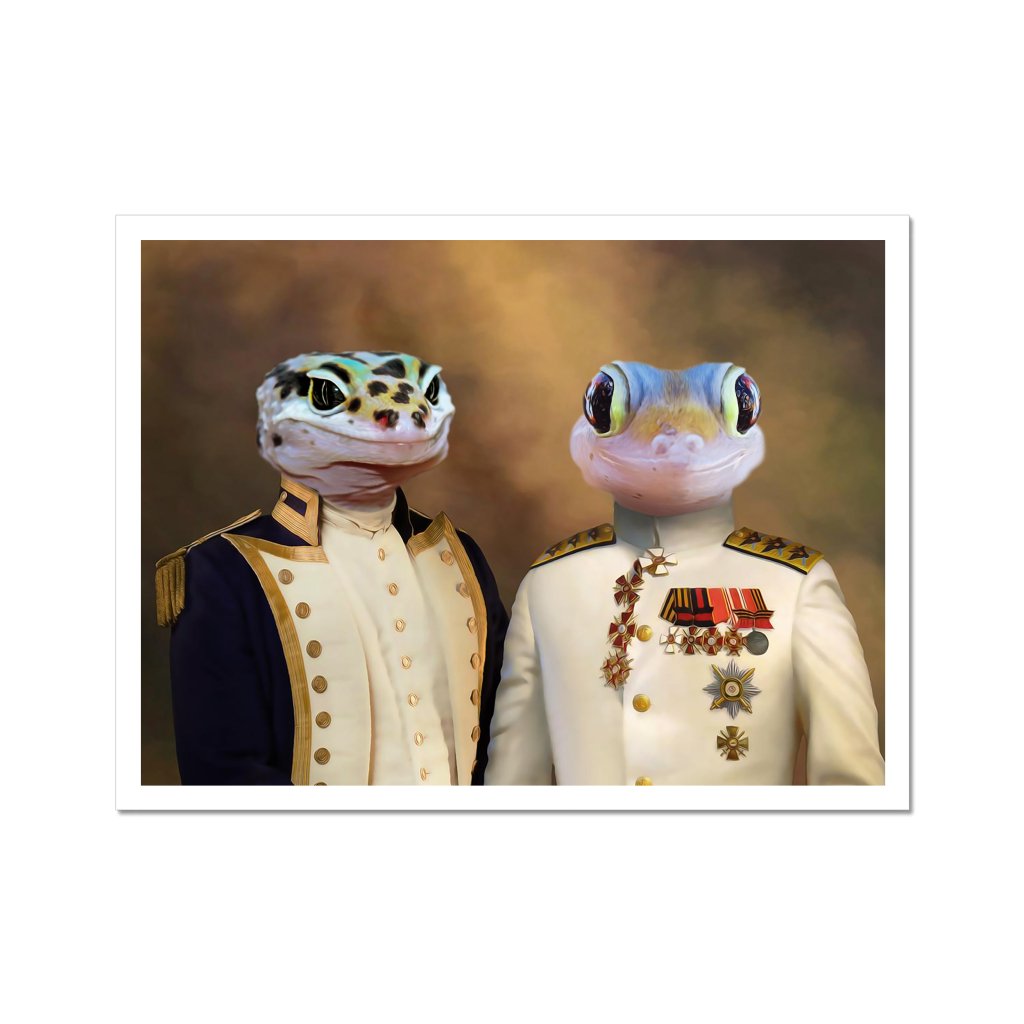 The Admiral & The Sergeant: Animal Art Poster - Paw & Glory - Dog Portraits - Pet Portraits