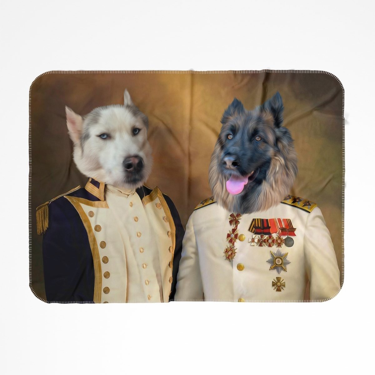 The Admiral & The Sergeant: Custom Pet Blanket - Paw & Glory - Dog Portraits - Pet Portraits