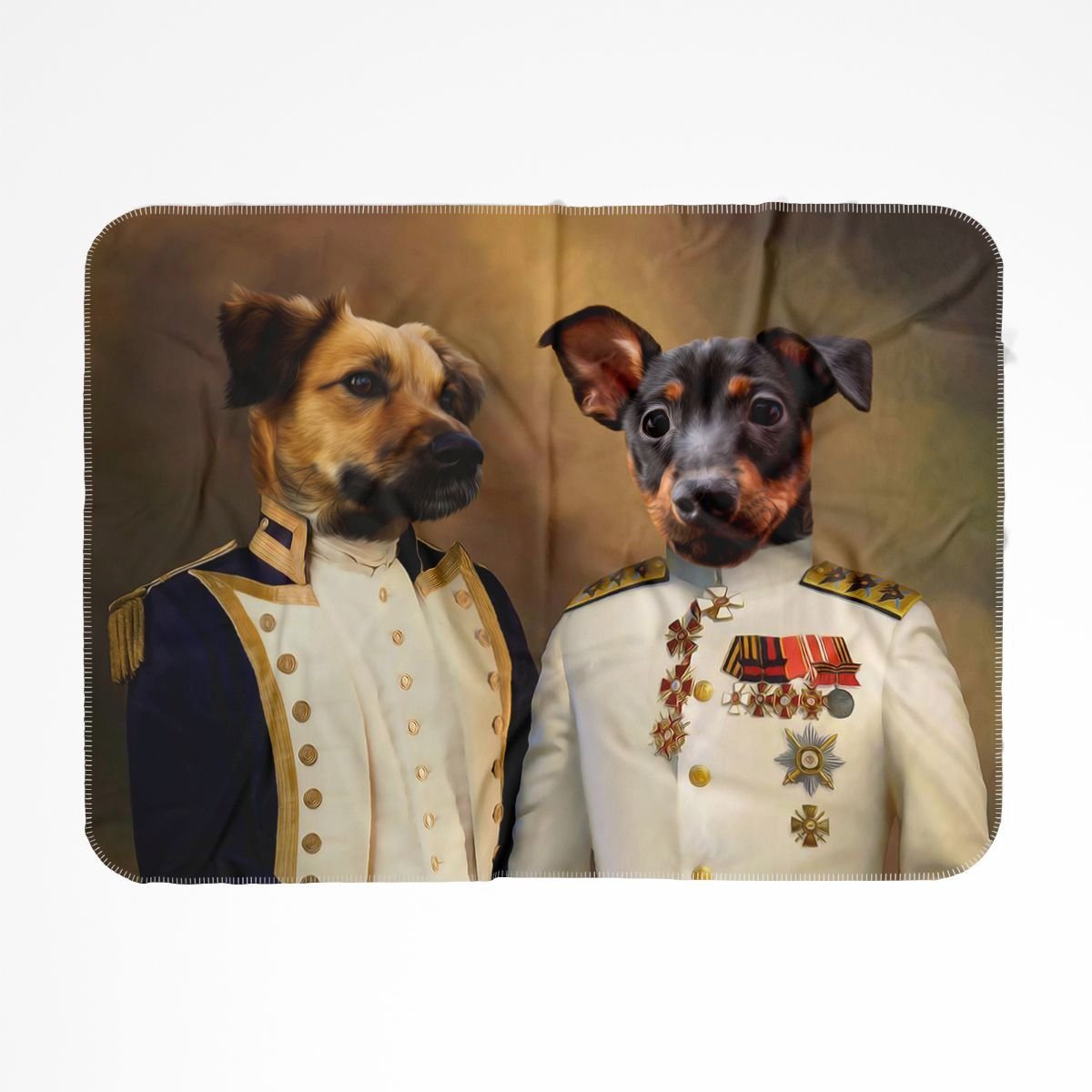 The Admiral & The Sergeant: Custom Pet Blanket - Paw & Glory - Dog Portraits - Pet Portraits