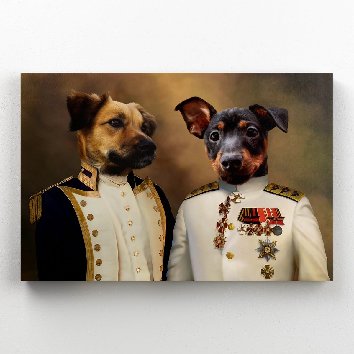 The Admiral & The Sergeant: Custom Pet Canvas - Paw & Glory - Dog Portraits - Pet Portraits