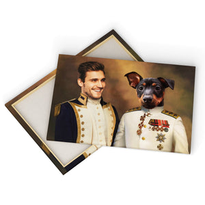 The Admiral & The Sergeant: Custom Pet & Owner Canvas - Paw & Glory - Dog Portraits - Pet Portraits