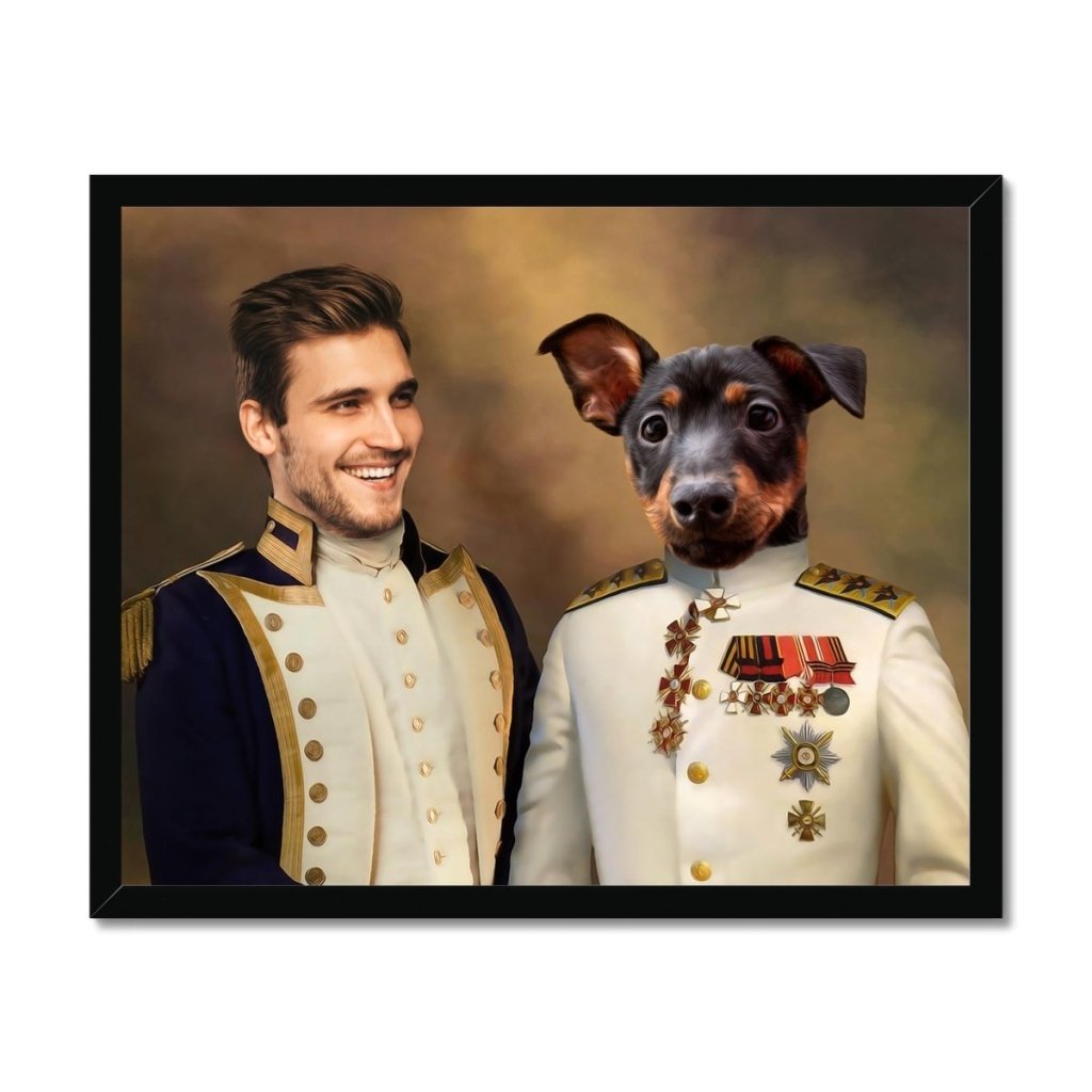 The Admiral & The Sergeant: Custom Pet & Owner Portrait - Paw & Glory - Dog Portraits - Pet Portraits