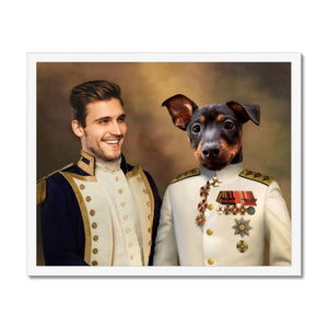 The Admiral & The Sergeant: Custom Pet & Owner Portrait - Paw & Glory - Dog Portraits - Pet Portraits