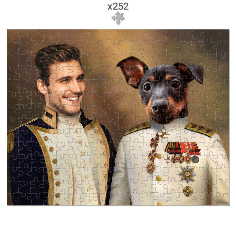 The Admiral & The Sergeant: Custom Pet & Owner Puzzle - Paw & Glory - Dog Portraits - Pet Portraits