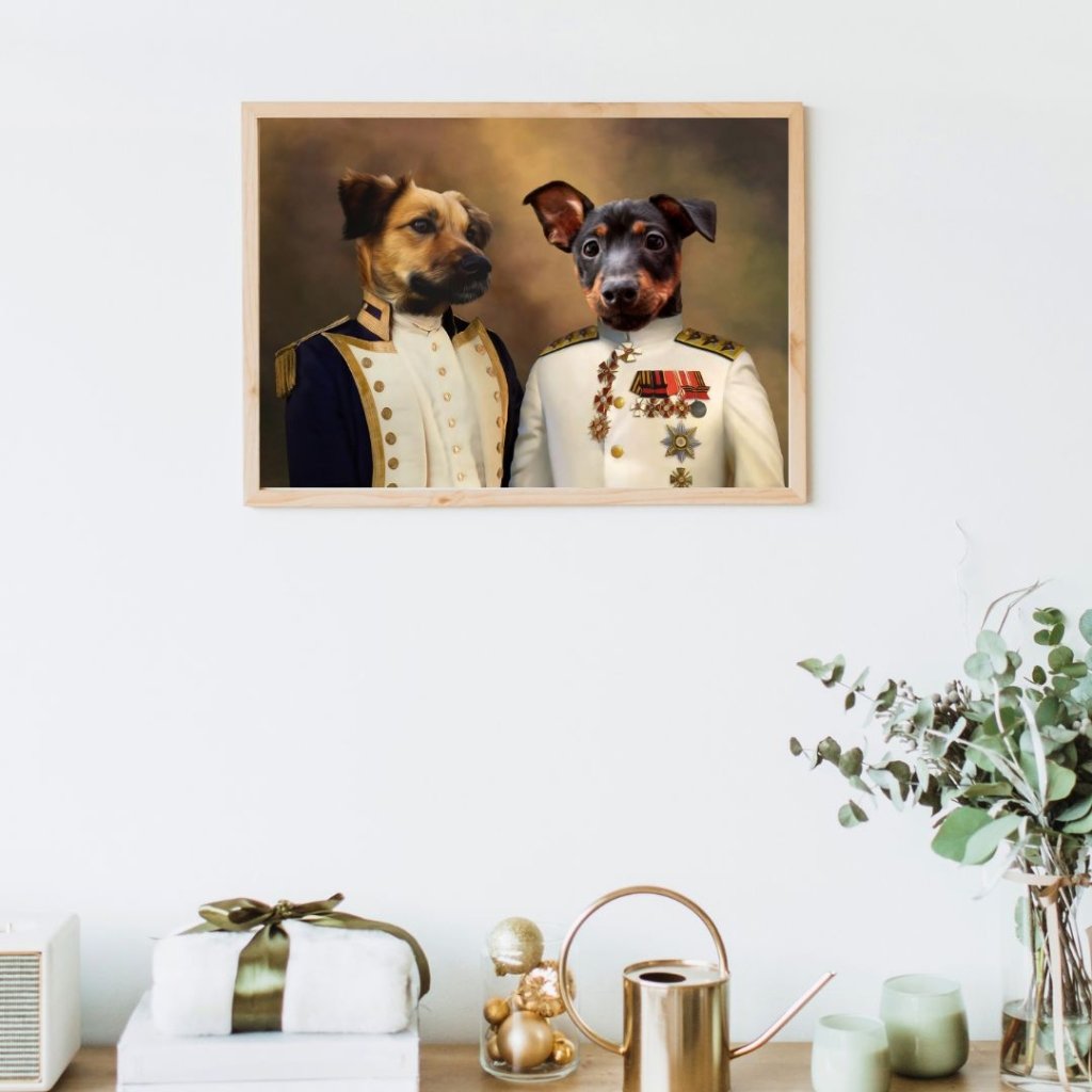 The Admiral & The Sergeant: Custom Pet Poster - Paw & Glory - #pet portraits# - #dog portraits# - #pet portraits uk#