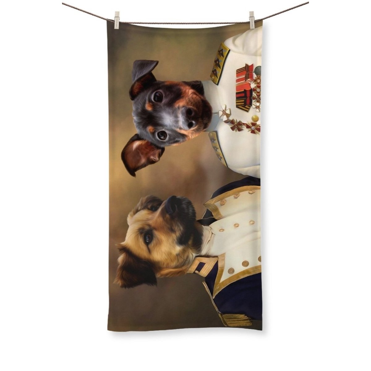 The Admiral & The Sergeant: Custom Pet Towel - Paw & Glory - Dog Portraits - Pet Portraits