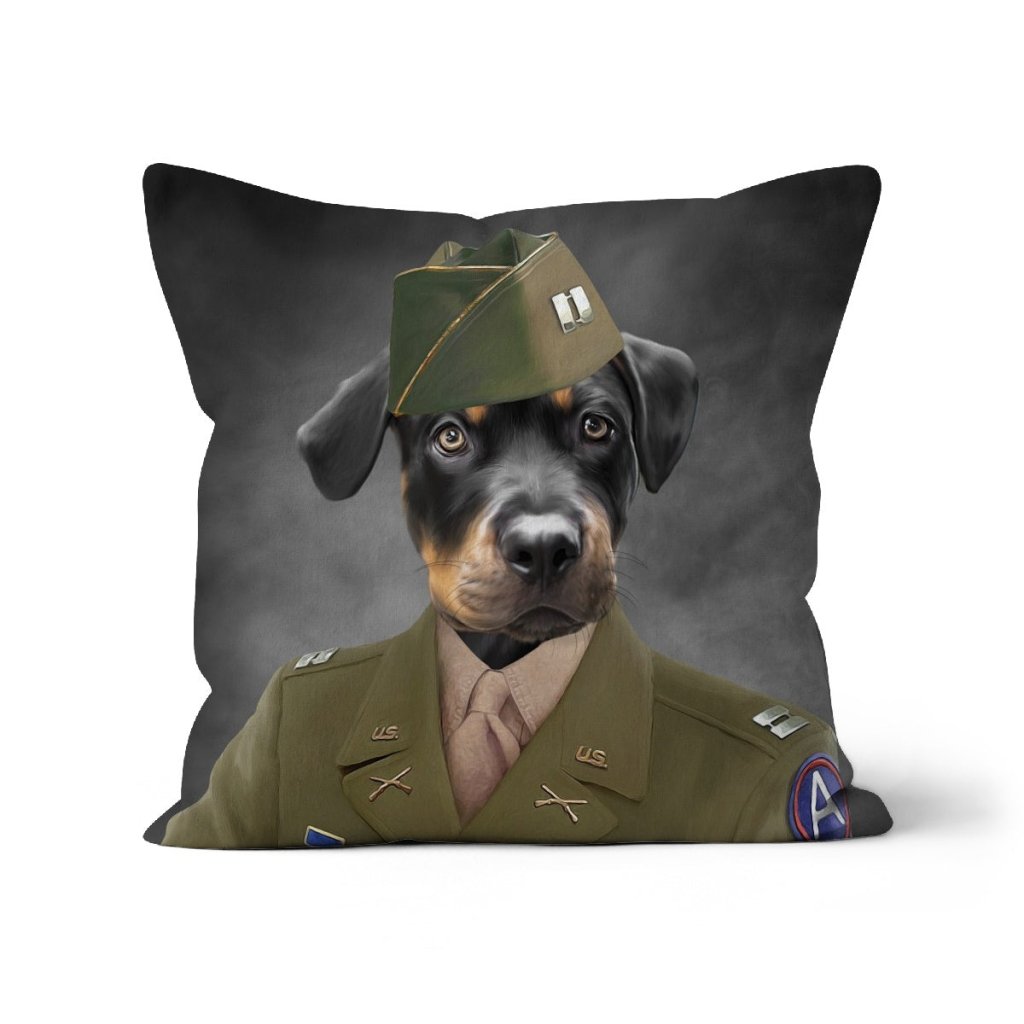 The Alpha Soldier: Custom Pet Pillow - Paw & Glory - Dog Portraits - Pet Portraits