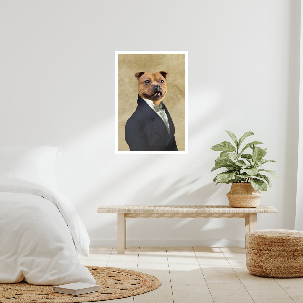 The Ambassador: Custom Pet Poster - Paw & Glory - Dog Portraits - Pet Portraits