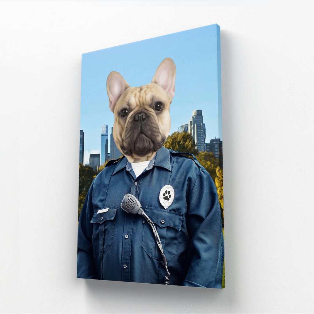 The American Cop: Custom Pet Canvas - Paw & Glory - Dog Portraits - Pet Portraits