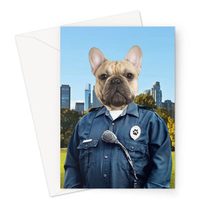 The American Cop: Custom Pet Greeting Card - Paw & Glory - Dog Portraits - Pet Portraits