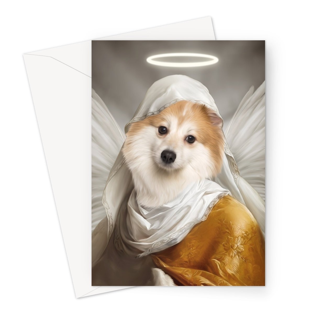 The Angel: Custom Pet Greeting Card - Paw & Glory - Dog Portraits - Pet Portraits