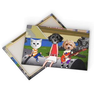 The Annoying Trio (Phineas & Ferb Inspired): Custom Pet Canvas - Paw & Glory - Dog Portraits - Pet Portraits