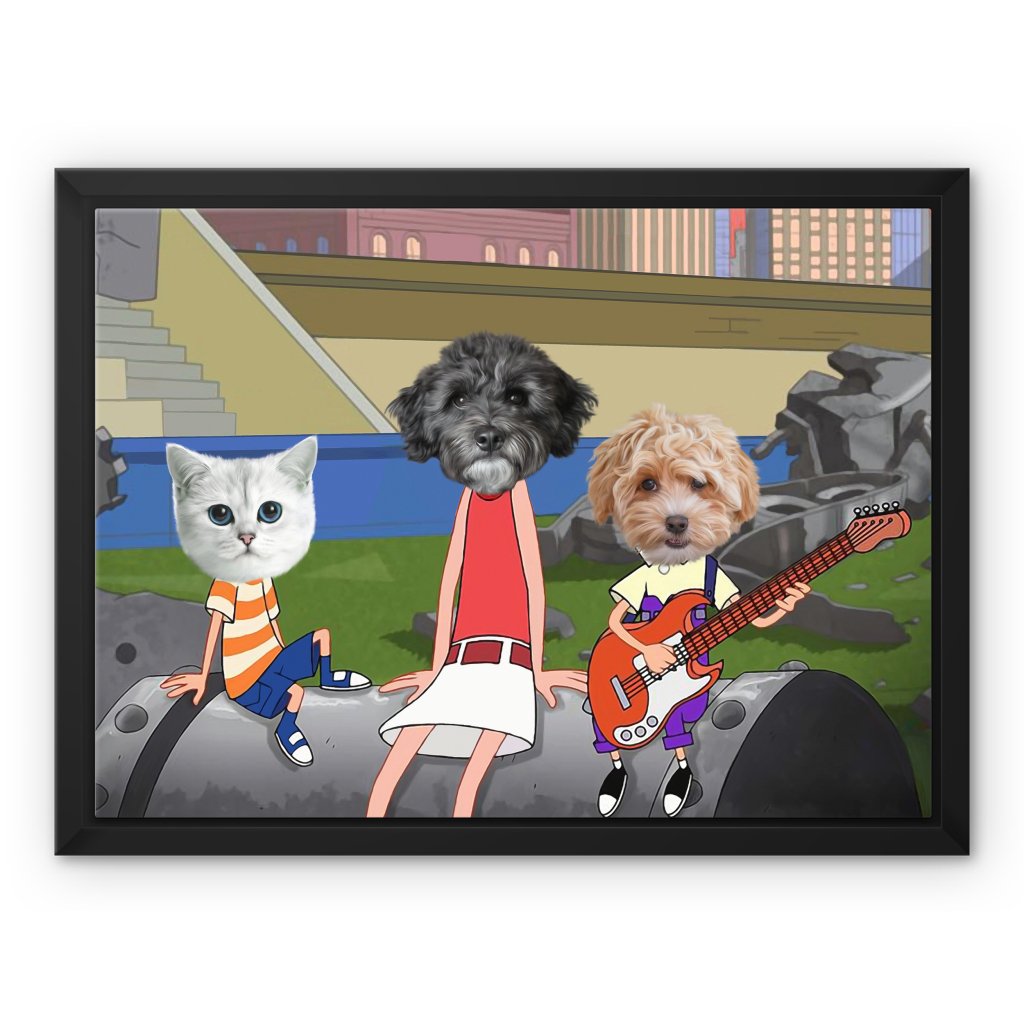 The Annoying Trio (Phineas & Ferb Inspired): Custom Pet Canvas - Paw & Glory - #pet portraits# - #dog portraits# - #pet portraits uk#