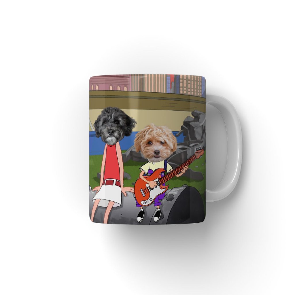 The Annoying Trio (Phineas & Ferb Inspired): Custom Pet Coffee Mug - Paw & Glory - Dog Portraits - Pet Portraits