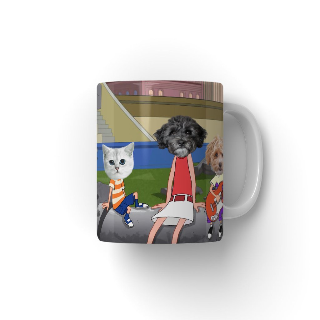 The Annoying Trio (Phineas & Ferb Inspired): Custom Pet Coffee Mug - Paw & Glory - Dog Portraits - Pet Portraits