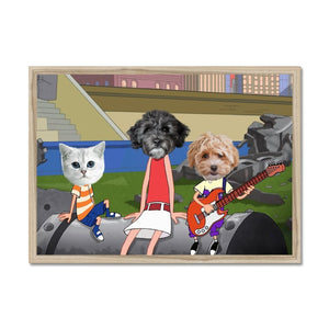 The Annoying Trio (Phineas & Ferb Inspired): Custom Pet Portrait - Paw & Glory - Dog Portraits - Pet Portraits