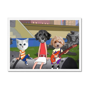 The Annoying Trio (Phineas & Ferb Inspired): Custom Pet Portrait - Paw & Glory - Dog Portraits - Pet Portraits