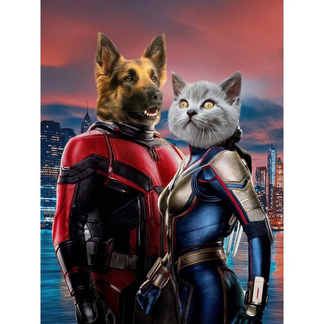 The Antman & The Wasp: Custom Digital Download Pet Portrait - Paw & Glory - Dog Portraits - Pet Portraits