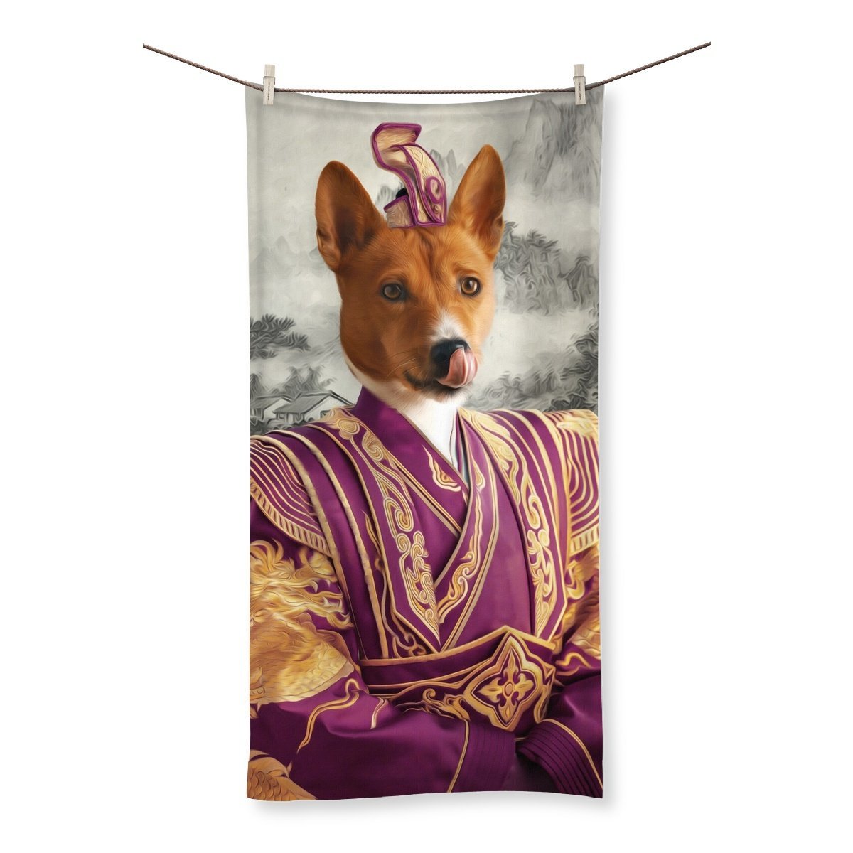 The Asian Emperor: Custom Pet Towel - Paw & Glory - Dog Portraits - Pet Portraits