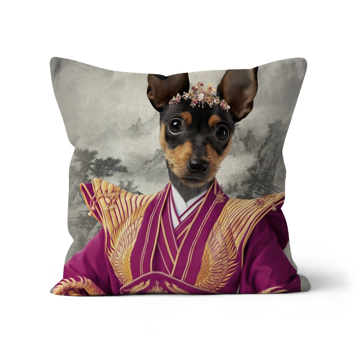 The Asian Empress: Custom Pet Pillow - Paw & Glory - Dog Portraits - Pet Portraits