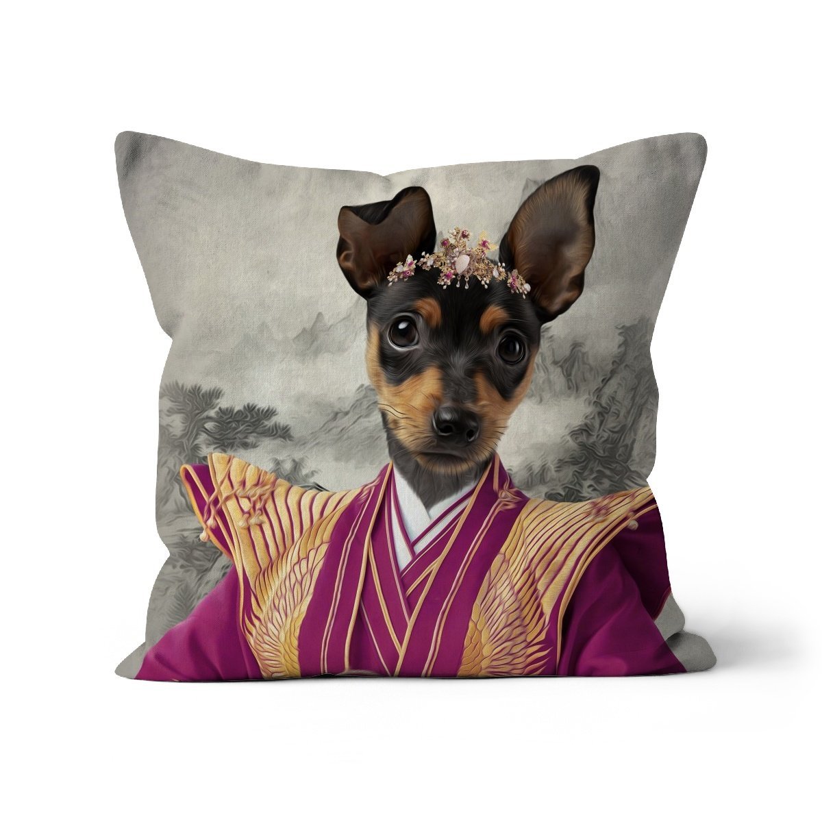 The Asian Empress: Custom Pet Pillow - Paw & Glory - Dog Portraits - Pet Portraits