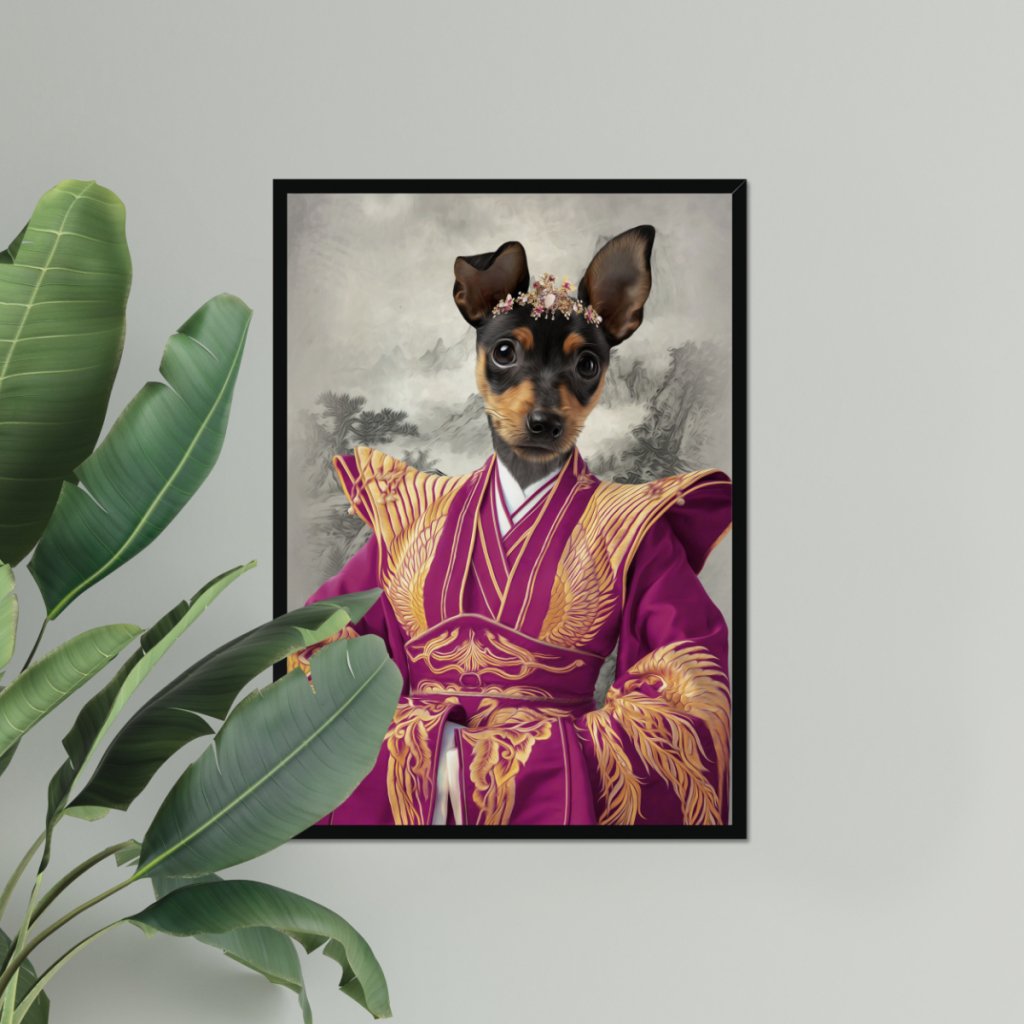 The Asian Empress: Custom Pet Portrait - Paw & Glory - Dog Portraits - Pet Portraits