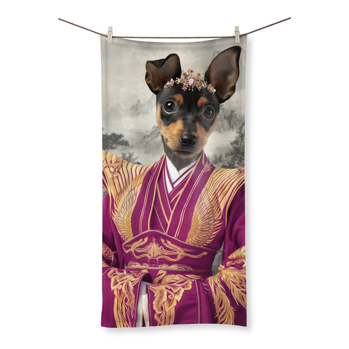 The Asian Empress: Custom Pet Towel - Paw & Glory - Dog Portraits - Pet Portraits