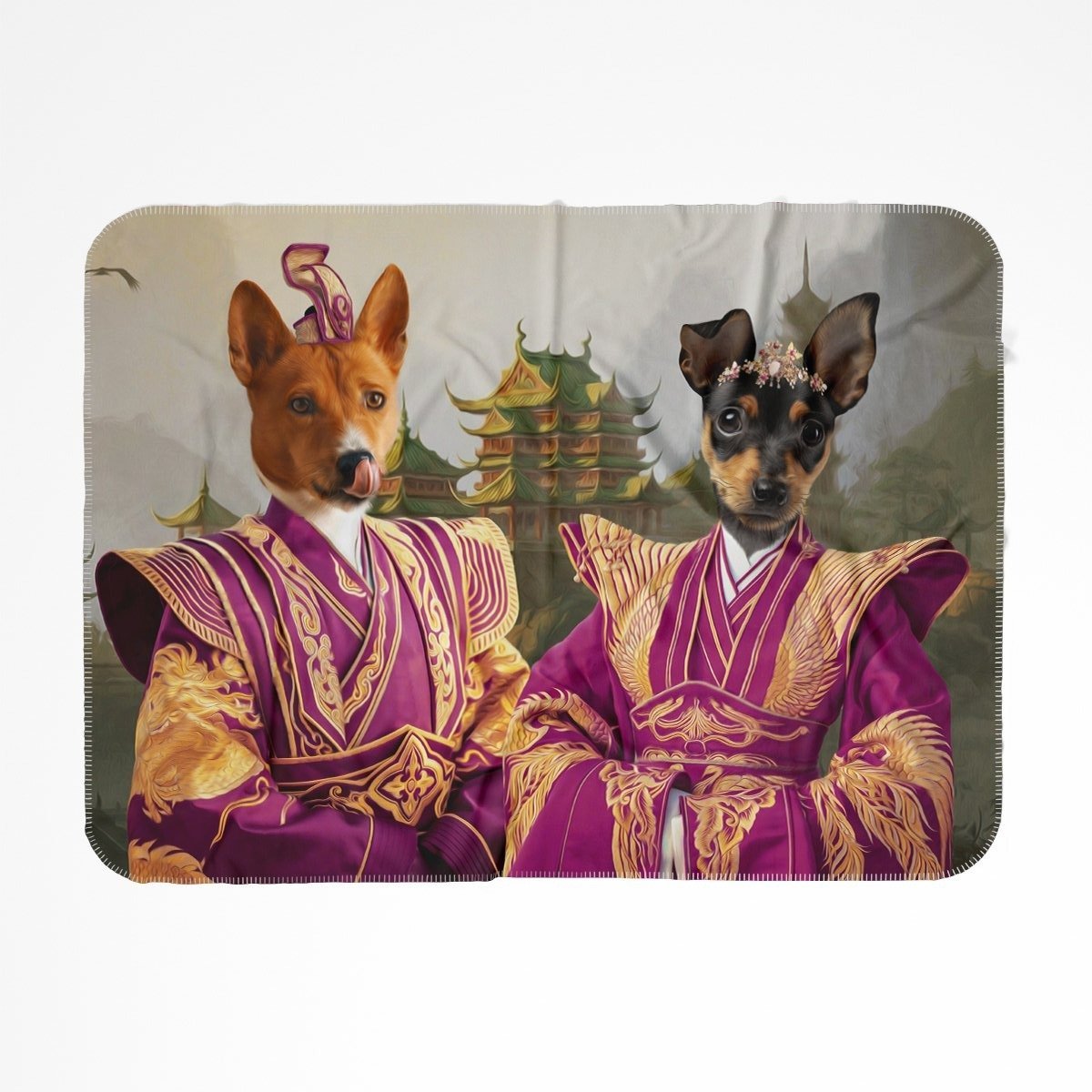 The Asian Rulers: Custom Pet Blanket - Paw & Glory - Dog Portraits - Pet Portraits