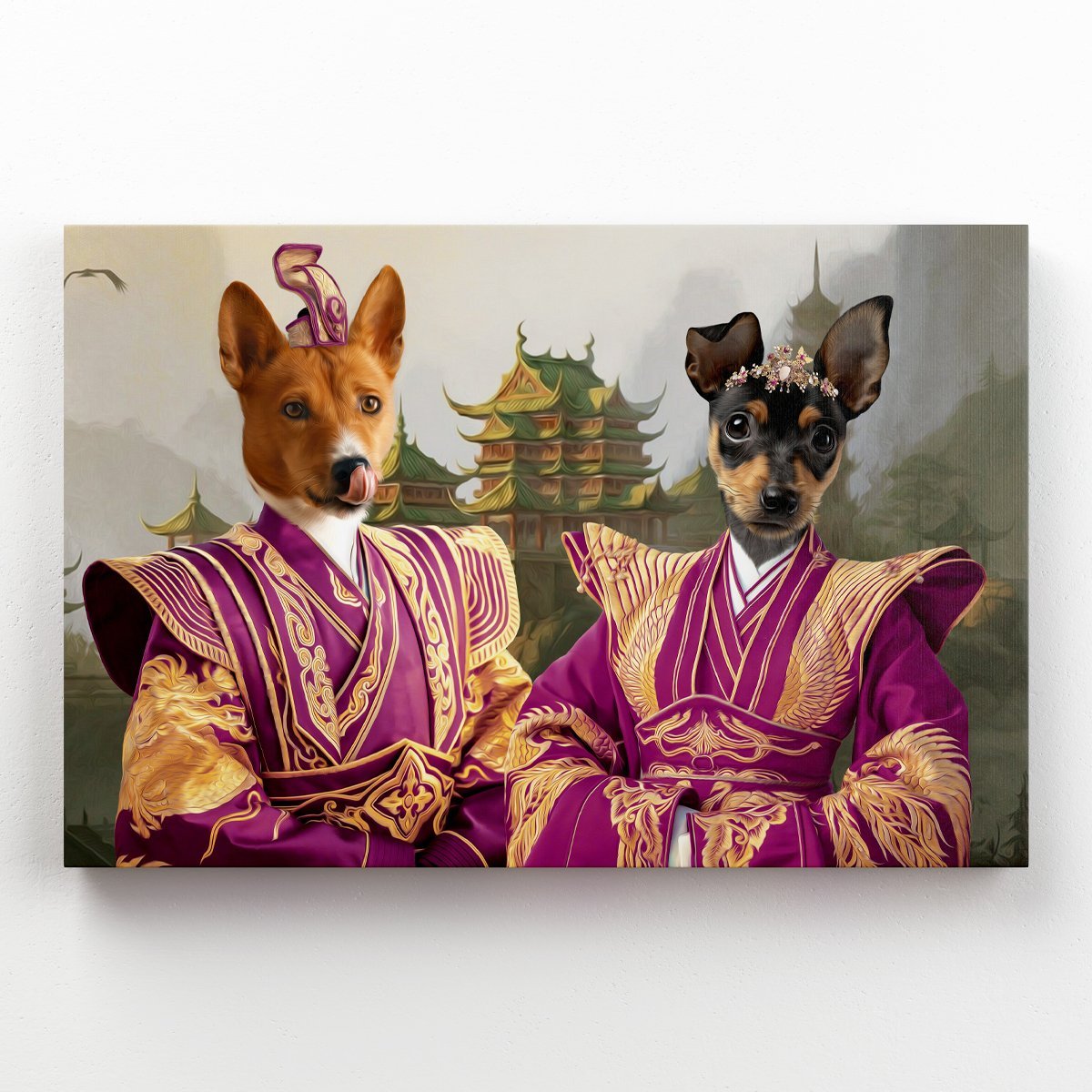 The Asian Rulers: Custom Pet Canvas - Paw & Glory - Dog Portraits - Pet Portraits