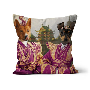 The Asian Rulers: Custom Pet Pillow - Paw & Glory - Dog Portraits - Pet Portraits