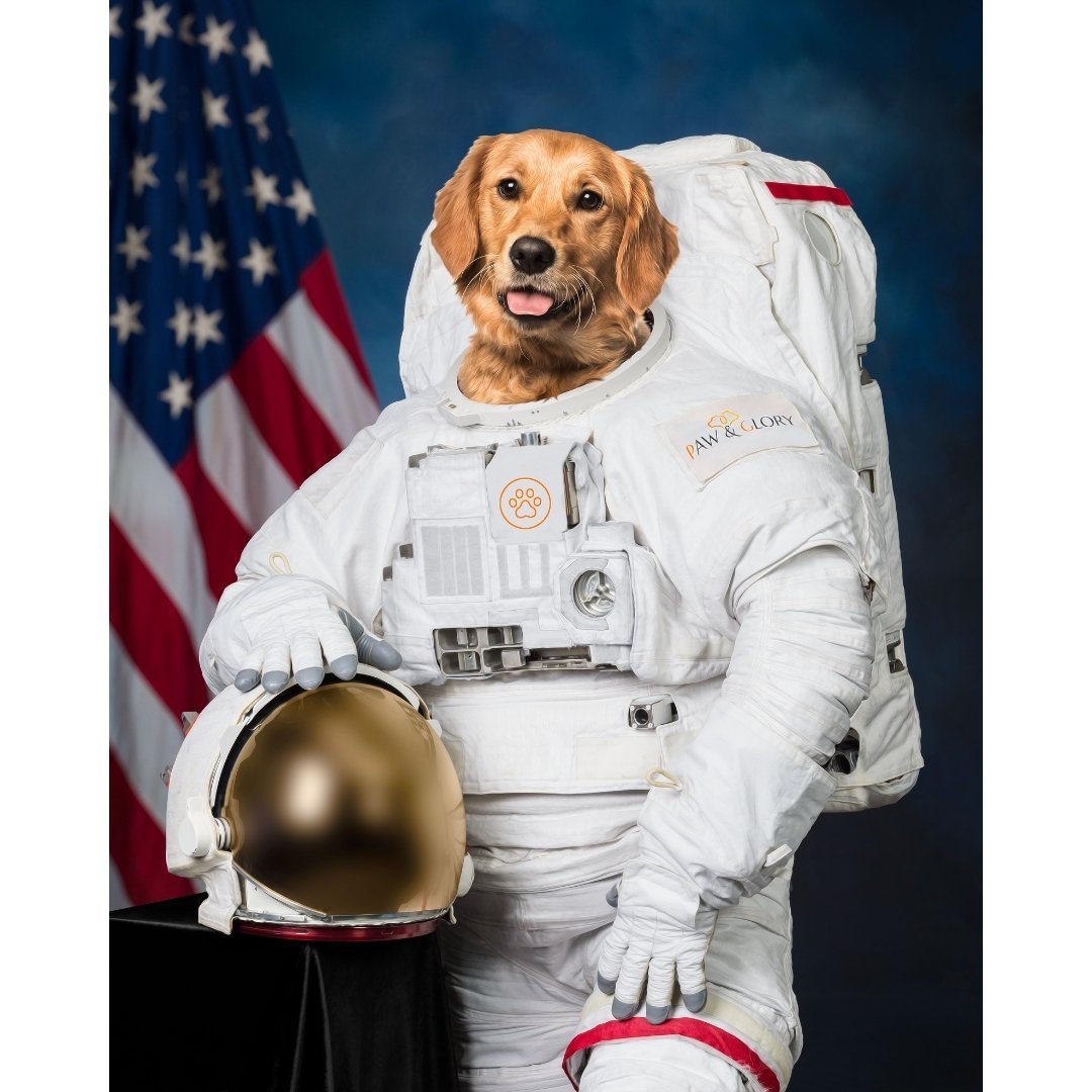 The Astronaut: Custom Digital Download Pet Portrait - Paw & Glory - Dog Portraits - Pet Portraits