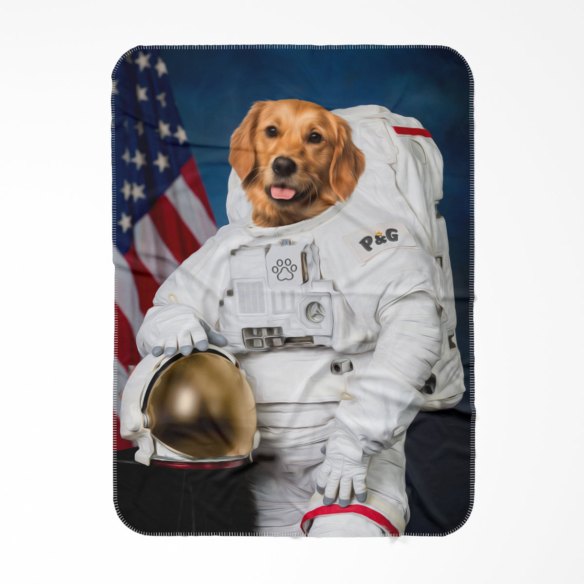 The Astronaut: Custom Pet Blanket - Paw & Glory - Dog Portraits - Pet Portraits