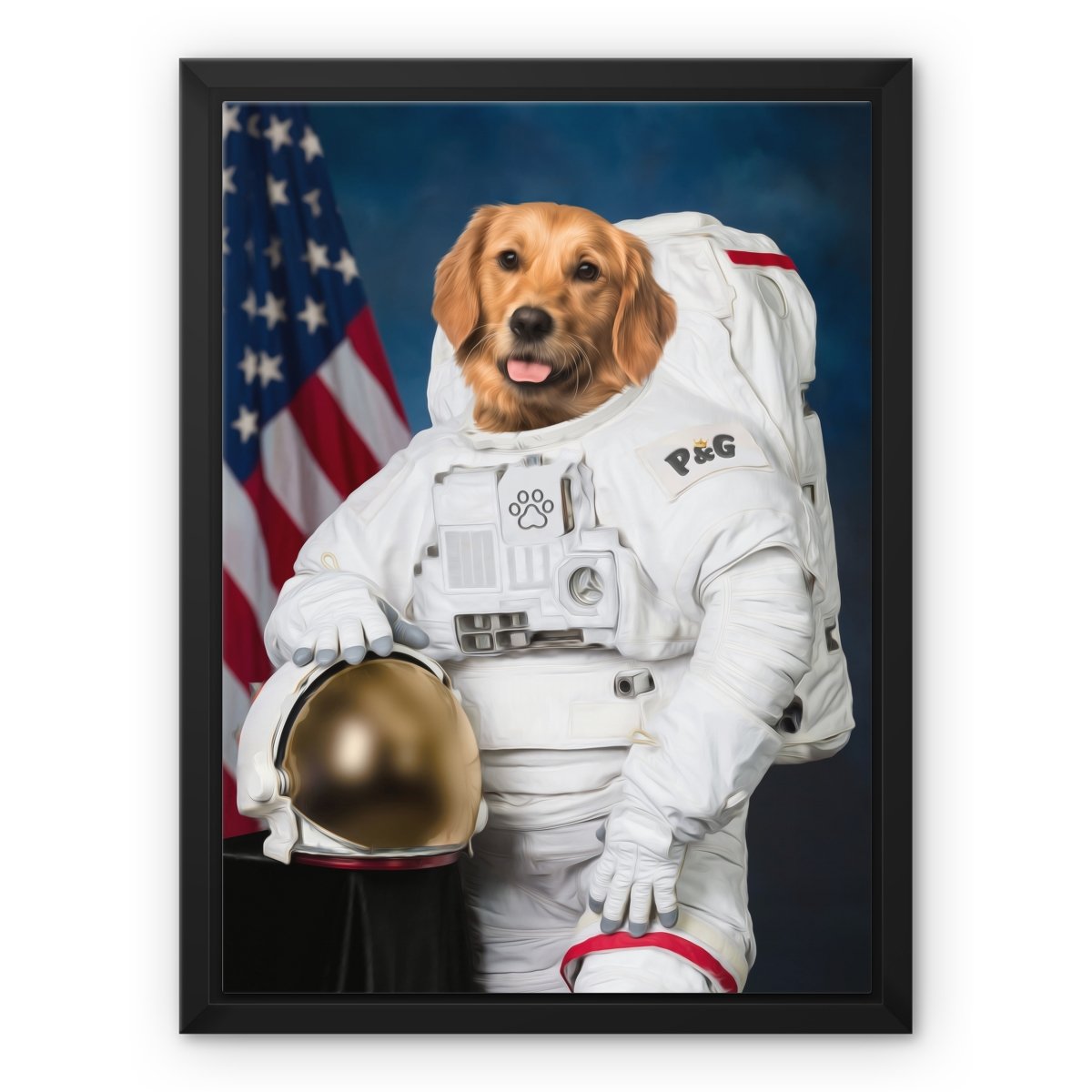 The Astronaut: Custom Pet Canvas - Paw & Glory - Dog Portraits - Pet Portraits