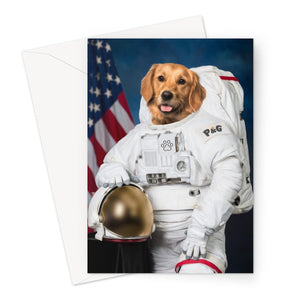 The Astronaut: Custom Pet Greeting Card - Paw & Glory - Dog Portraits - Pet Portraits