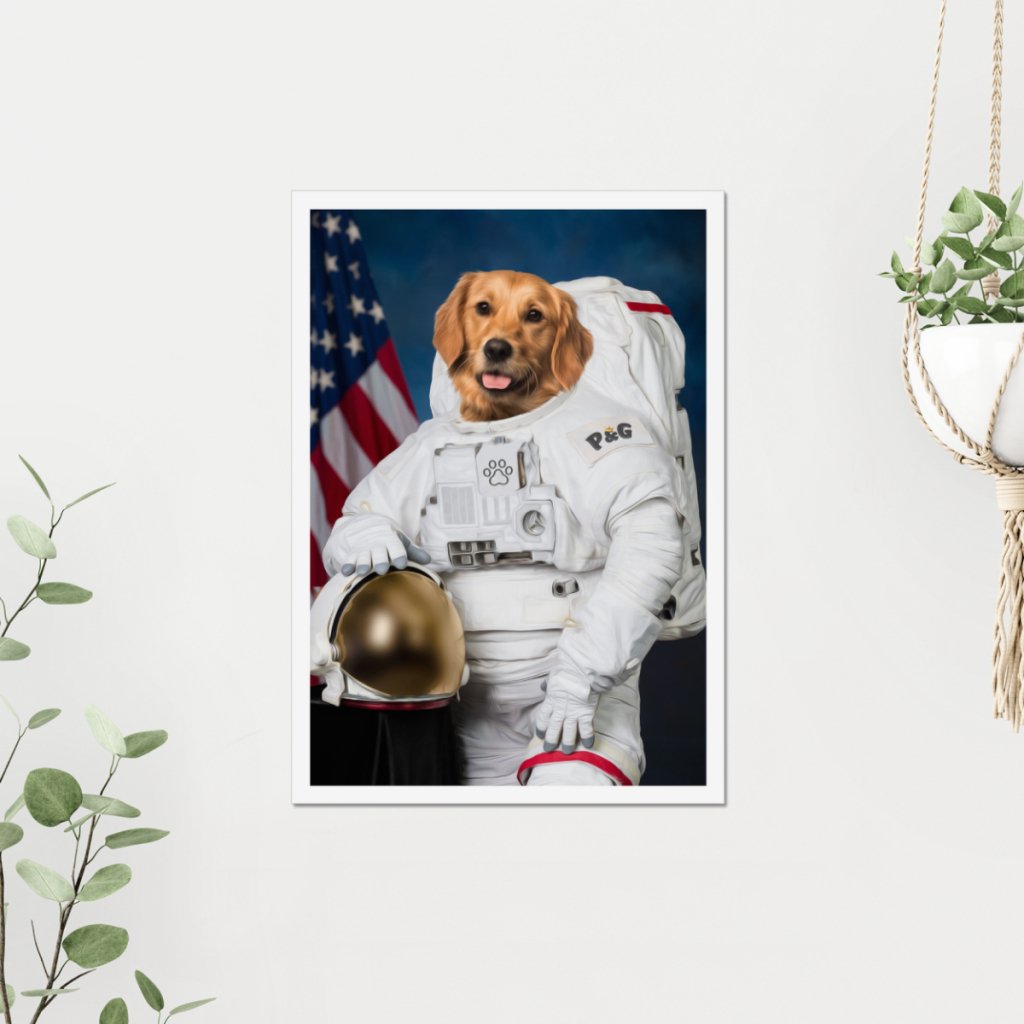 The Astronaut: Custom Pet Poster - Paw & Glory - Dog Portraits - Pet Portraits