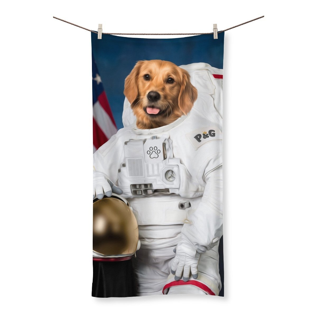 The Astronaut: Custom Pet Towel - Paw & Glory - Dog Portraits - Pet Portraits