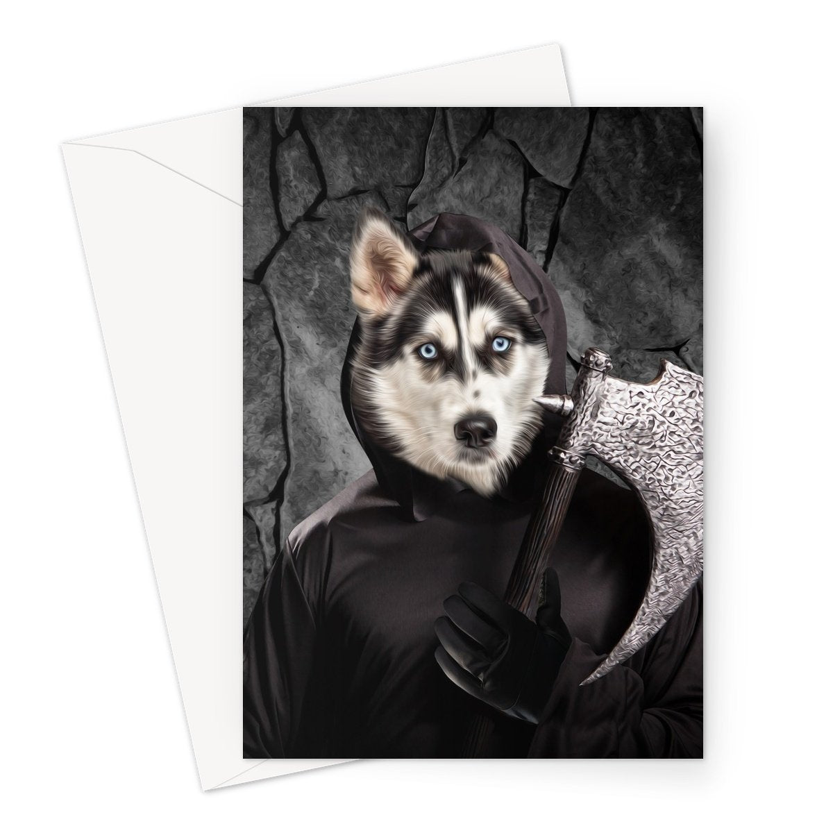 The Bark Reaper: Custom Pet Greeting Card - Paw & Glory - Dog Portraits - Pet Portraits