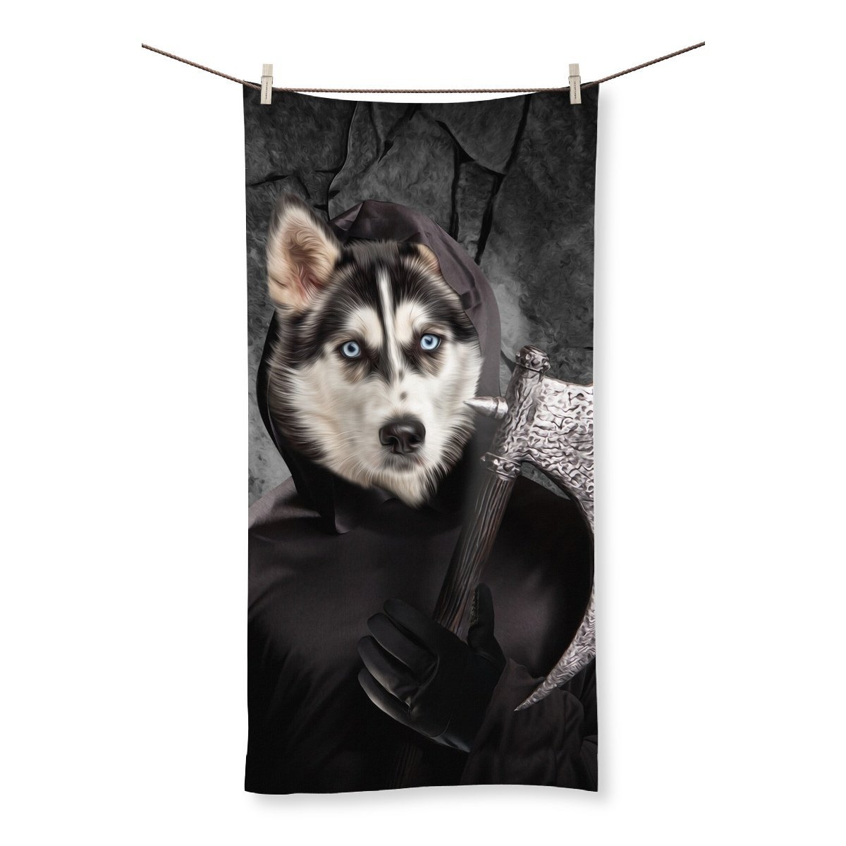 The Bark Reaper: Custom Pet Towel - Paw & Glory - Dog Portraits - Pet Portraits