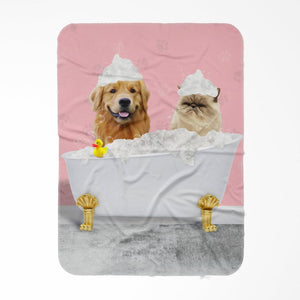 The Bath Tub: Custom 2 Pet Blanket - Paw & Glory - Dog Portraits - Pet Portraits