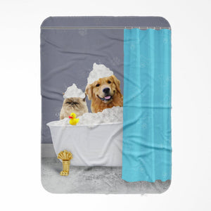 The Bath Tub: Custom 2 Pet Blanket - Paw & Glory - Dog Portraits - Pet Portraits