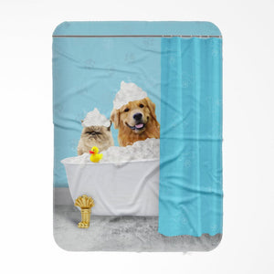 The Bath Tub: Custom 2 Pet Blanket - Paw & Glory - Dog Portraits - Pet Portraits