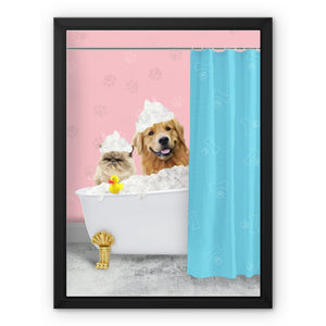 The Bath Tub: Custom 2 Pet Canvas - Paw & Glory - Dog Portraits - Pet Portraits