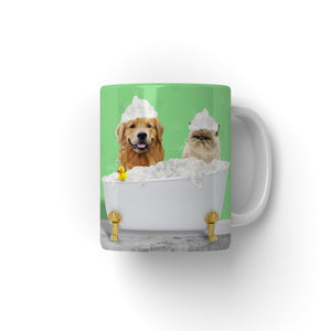 The Bath Tub: Custom 2 Pet Coffee Mug - Paw & Glory - Dog Portraits - Pet Portraits