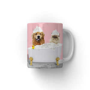 The Bath Tub: Custom 2 Pet Coffee Mug - Paw & Glory - Dog Portraits - Pet Portraits