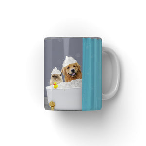 The Bath Tub: Custom 2 Pet Coffee Mug - Paw & Glory - Dog Portraits - Pet Portraits