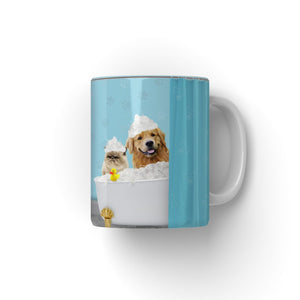 The Bath Tub: Custom 2 Pet Coffee Mug - Paw & Glory - Dog Portraits - Pet Portraits