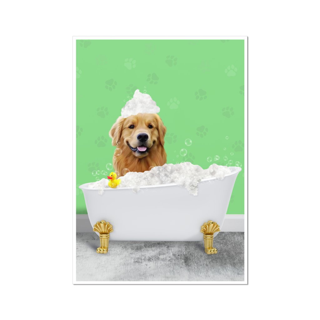 The Bath Tub: Custom Pet Poster - Paw & Glory - Dog Portraits - Pet Portraits