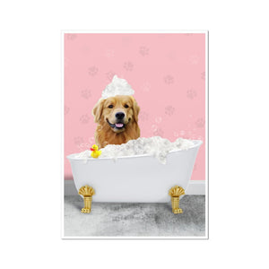 The Bath Tub: Custom Pet Poster - Paw & Glory - Dog Portraits - Pet Portraits