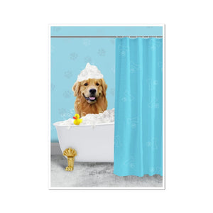 The Bath Tub: Custom Pet Poster - Paw & Glory - Dog Portraits - Pet Portraits