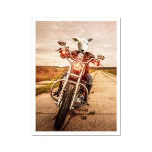 The Biker Chick: Animal Art Poster - Paw & Glory - Dog Portraits - Pet Portraits